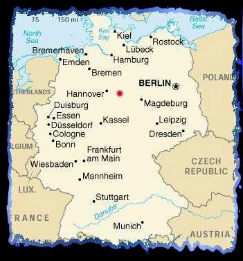 Der rote Punkt markiert Braunschweig