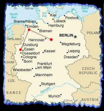 Der nchste rote Punkt markiert Duisburg
